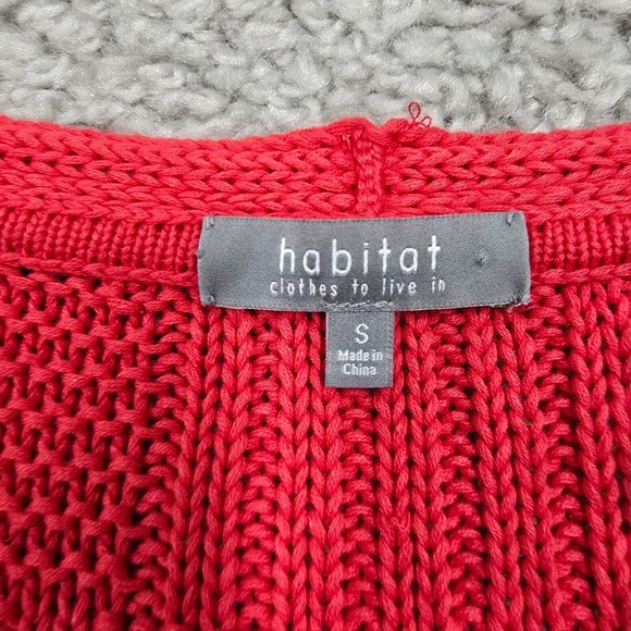 Habitat‎ Clothes To Live In Sweater Womens Small Red Drop Shoulders Knit Stretch - Picture 5 of 12